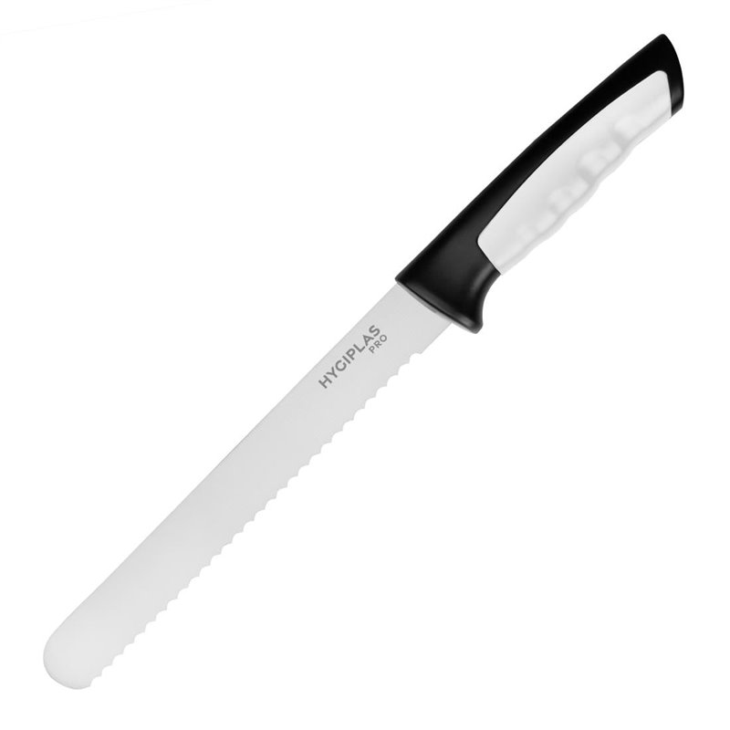 Couteau &agrave; pain Hygiplas Pro blanc 20cm - Gastronoble - JD216