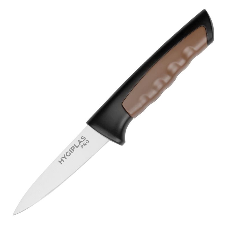 Couteau d'office Hygiplas Pro marron 8,5cm - Gastronoble - JD227