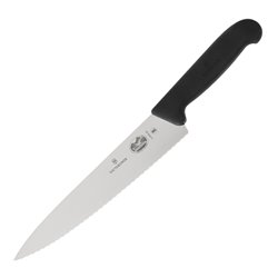 Couteau de cuisine dent&eacute; Fibrox Victorinox 220mm - Gastronoble - CC266