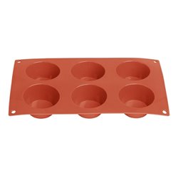 Plaque de 6 moules &agrave; g&acirc;teau rond en silicone Vogue - Gastronoble - JA313