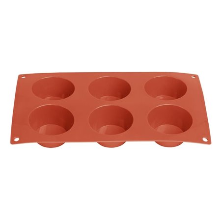 Plaque de 6 moules &agrave; g&acirc;teau rond en silicone Vogue - Gastronoble - JA313