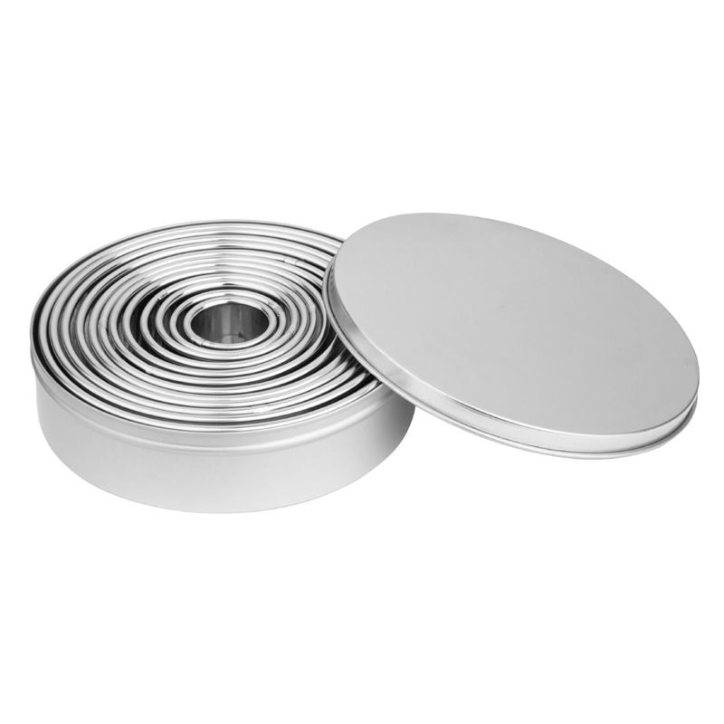 Lot de 12 emporte-pi&egrave;ces ronds lisses en inox Vogue - Gastronoble - JB551