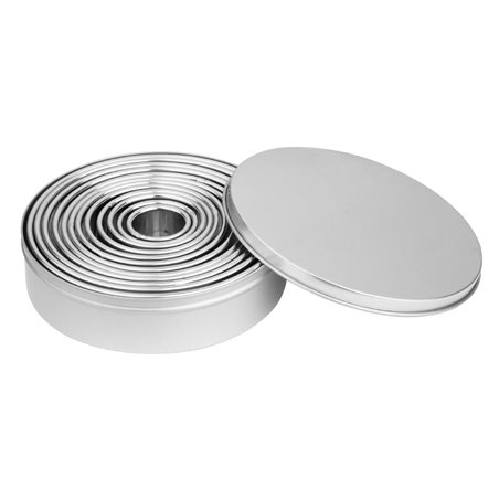 Lot de 12 emporte-pi&egrave;ces ronds lisses en inox Vogue - Gastronoble - JB551