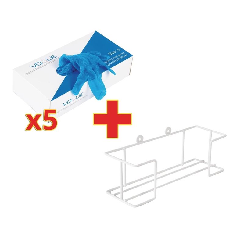 Gants bleus en vinyle, taille L (Lot de 500&nbsp;gants) - Gastronoble - S619-L