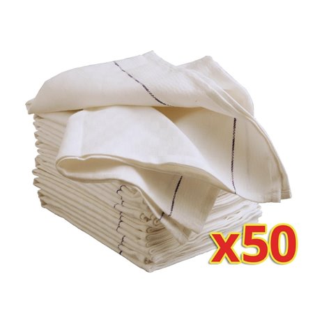 Offre sp&eacute;ciale : Torchons de service en polycoton Vogue (lot de 50) - Gastronoble - S114
