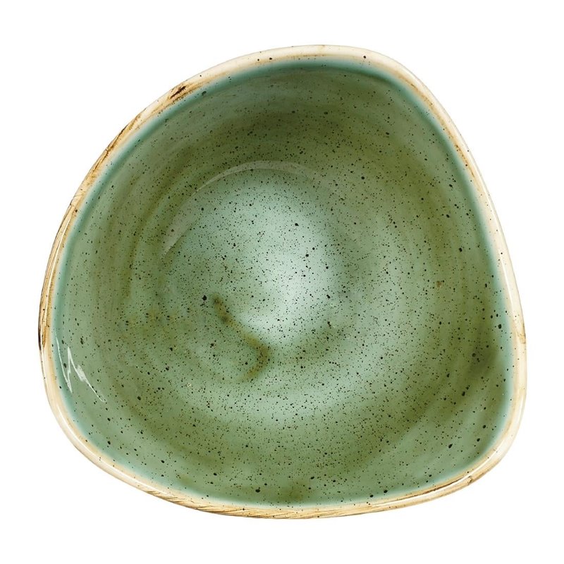 Bols triangulaires Churchill Stonecast Samphire Green 153mm (Lot de 12) - Gastronoble - DY045