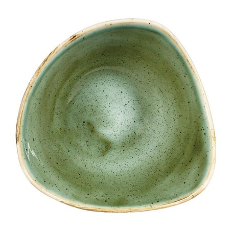 Bols triangulaires Churchill Stonecast Samphire Green 153mm (Lot de 12) - Gastronoble - DY045
