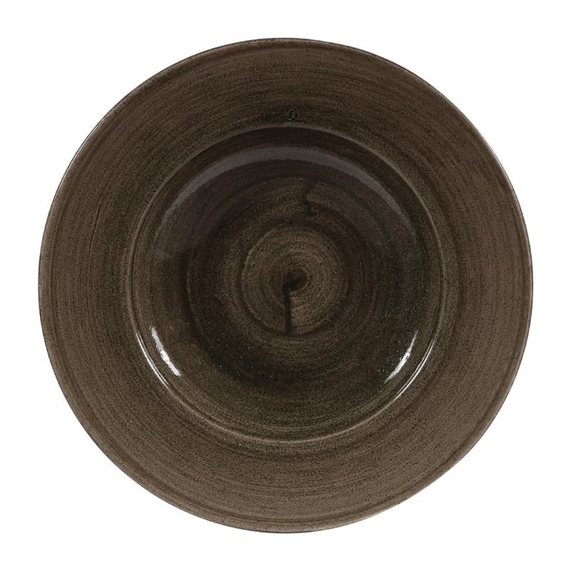 Bols &agrave; bord large Churchill Stonecast Patina Wide Iron Black 280mm (Lot de 12) - Gastronoble - DY909