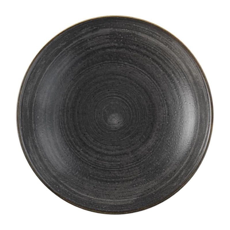 Assiettes coupes rondes Churchill Stonecast Raw Evolve Black 248mm (Lot de 12) - Gastronoble - FS840
