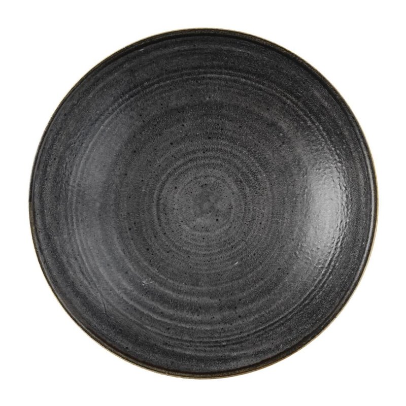 Assiettes coupes rondes Churchill Stonecast Raw Evolve Black 182mm (Lot de 12) - Gastronoble - FS841