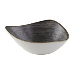 Bols triangulaires Churchill Stonecast Raw Lotus Black 178mm (Lot de 12) - Gastronoble - FS845