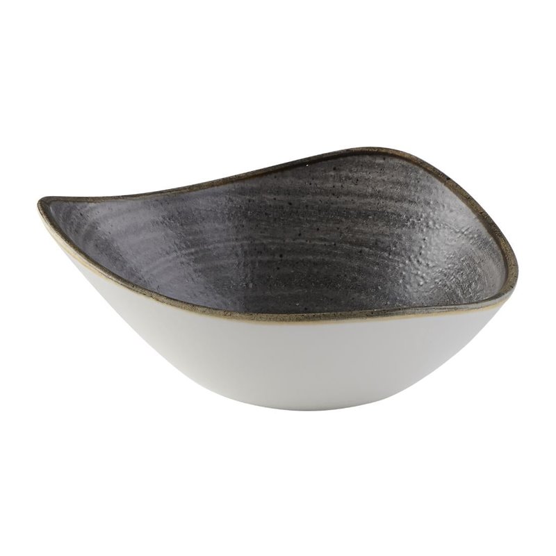 Bols triangulaires Churchill Stonecast Raw Lotus Black 178mm (Lot de 12) - Gastronoble - FS845