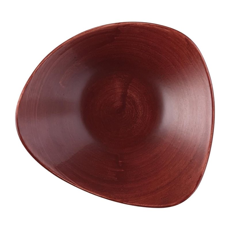 Bols triangulaires Churchill Stonecast Patina Lotus Red Rust 235mm (Lot de 12) - Gastronoble - FS886