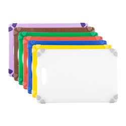 Ensemble de planches &agrave; d&eacute;couper antid&eacute;rapantes professionnelles Hygiplas 458x306x12mm (lot de 7) - Gastronoble - HW001