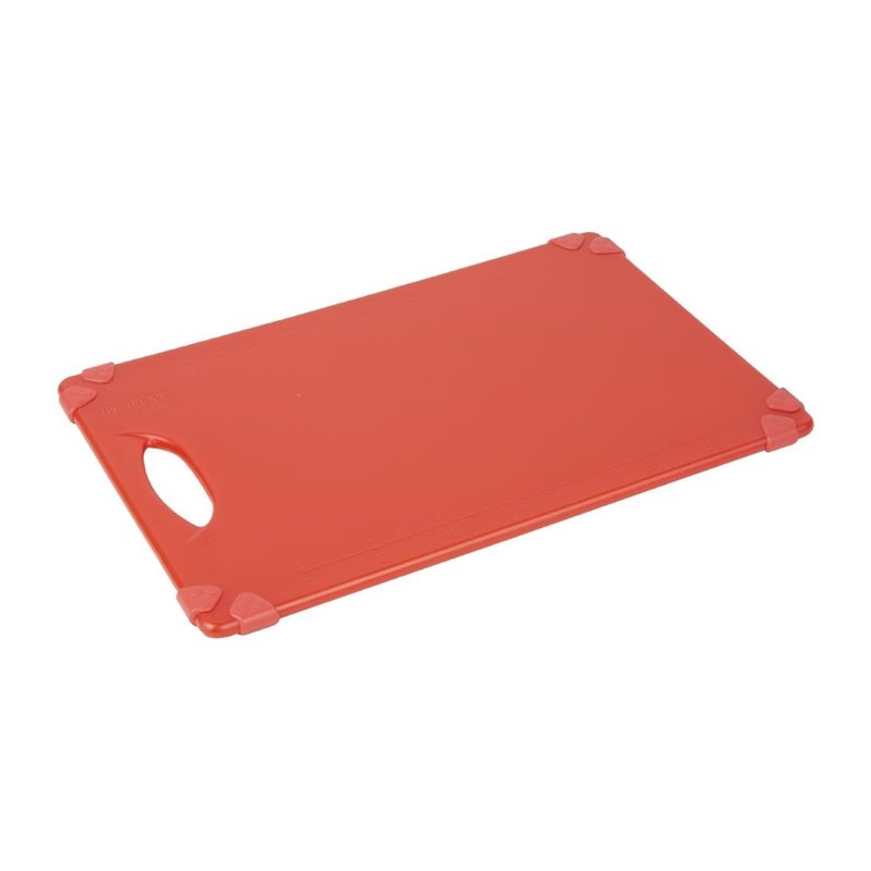 Planche &agrave; d&eacute;couper antid&eacute;rapante professionnelle Hygiplas rouge 458x306mm - Gastronoble - HW005