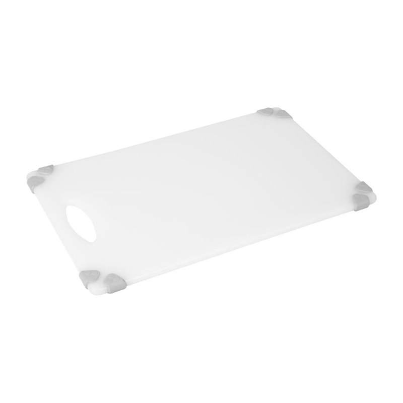 Planche &agrave; d&eacute;couper antid&eacute;rapante professionnelle Hygiplas blanche 458x306mm - Gastronoble - HW008
