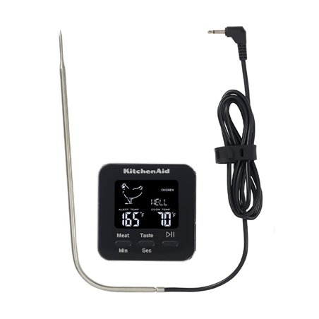Thermom&egrave;tre &agrave; sonde num&eacute;rique filaire noir KitchenAid Global - Gastronoble - DX296