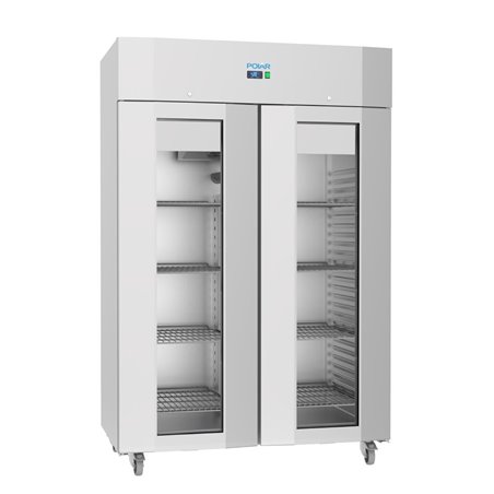 Vitrine r&eacute;frig&eacute;r&eacute;e n&eacute;gative double porte &eacute;conome en &eacute;nergie Polar S&eacute;rie U - Gastronoble - UA043