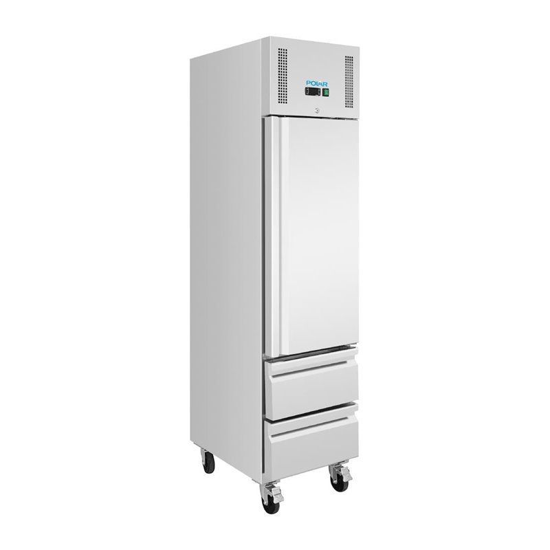 Armoire r&eacute;frig&eacute;r&eacute;e positive GN slimline 1 porte 2 tiroirs Polar s&eacute;rie U 292 L - Gastronoble - UA112