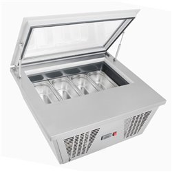 Cong&eacute;lateur &agrave; glace de comptoir Polar S&eacute;rie G 4 bacs Napoli - Gastronoble - GK068