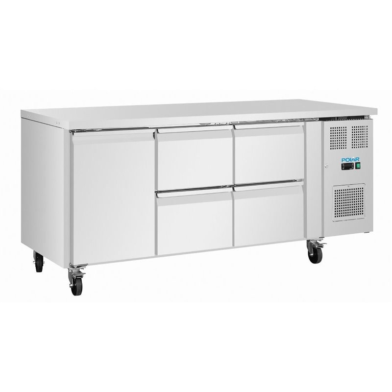Table r&eacute;frig&eacute;r&eacute;e positive 4 tiroirs et 1 porte Polar s&eacute;rie U 194&nbsp;L - Gastronoble - UA103
