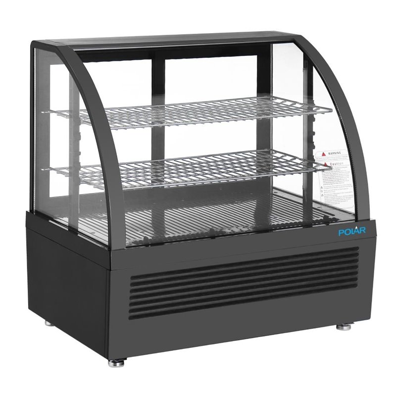 Vitrine r&eacute;frig&eacute;r&eacute;e de comptoir Polar s&eacute;rie C noire 100L - Gastronoble - CU636