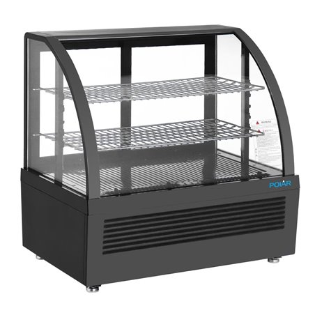 Vitrine r&eacute;frig&eacute;r&eacute;e de comptoir Polar s&eacute;rie C noire 100L - Gastronoble - CU636
