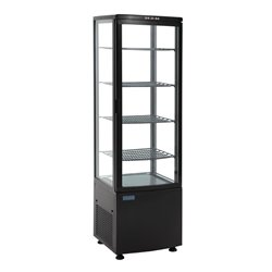 Vitrine r&eacute;frig&eacute;r&eacute;e porte incurv&eacute;e &eacute;conome en &eacute;nergie Polar s&eacute;rie C noire 235L - Gastronoble - CX573