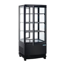 Vitrine r&eacute;frig&eacute;r&eacute;e porte incurv&eacute;e &eacute;conome en &eacute;nergie Polar s&eacute;rie C noire 86L - Gastronoble - CX574