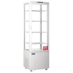 Vitrine r&eacute;frig&eacute;r&eacute;e porte incurv&eacute;e &eacute;conome en &eacute;nergie Polar s&eacute;rie C blanche 235L - Gastronoble - CX575
