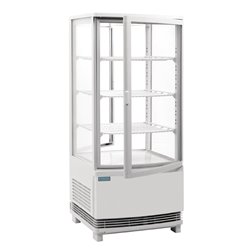 Vitrine r&eacute;frig&eacute;r&eacute;e porte incurv&eacute;e &eacute;conome en &eacute;nergie Polar s&eacute;rie C blanche 86L - Gastronoble - CX576