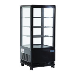 Vitrine r&eacute;frig&eacute;r&eacute;e &eacute;conome en &eacute;nergie Polar s&eacute;rie C noire 68L - Gastronoble - CX577