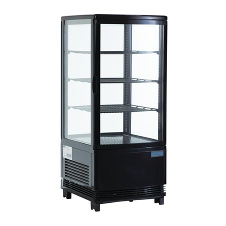 Vitrine r&eacute;frig&eacute;r&eacute;e &eacute;conome en &eacute;nergie Polar s&eacute;rie C noire 68L - Gastronoble - CX577