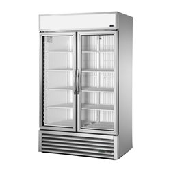 Vitrine r&eacute;frig&eacute;r&eacute;e n&eacute;gative libre service 2 portes True GDM-43F-HC~TSL01 ALU - Gastronoble - CX715