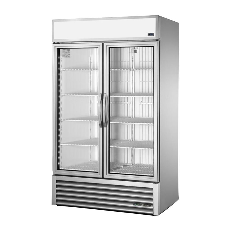 Vitrine r&eacute;frig&eacute;r&eacute;e n&eacute;gative libre service 2 portes True GDM-43F-HC~TSL01 ALU - Gastronoble - CX715