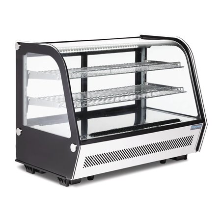 Vitrine de comptoir r&eacute;frig&eacute;r&eacute;e &eacute;conome en &eacute;nergie Polar S&eacute;rie G noire 160L - Gastronoble - GP291