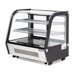 Vitrine de comptoir r&eacute;frig&eacute;r&eacute;e &eacute;conome en &eacute;nergie Polar S&eacute;rie G noire 120L - Gastronoble - GP292