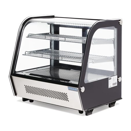 Vitrine de comptoir r&eacute;frig&eacute;r&eacute;e &eacute;conome en &eacute;nergie Polar S&eacute;rie G noire 120L - Gastronoble - GP292