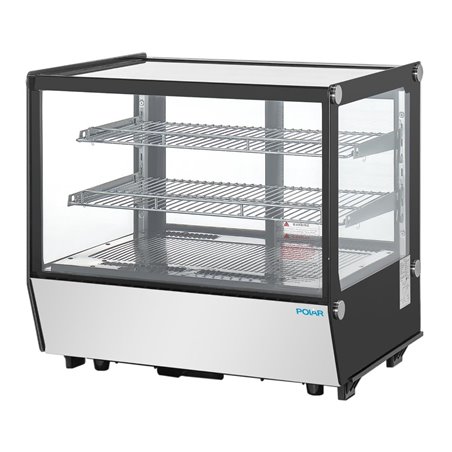 Vitrine de comptoir positive Polar S&eacute;rie G carr&eacute;e noire 120L - Gastronoble - PG003