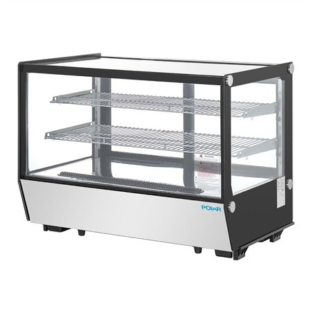 Vitrine de comptoir positive Polar S&eacute;rie G carr&eacute;e noire 160L - Gastronoble - PG004