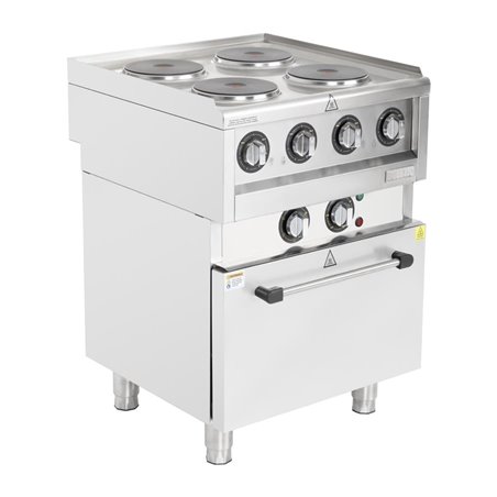 Fourneau &eacute;lectrique 4 feux sur four &agrave; convection Buffalo S&eacute;rie 600 - Gastronoble - SA808