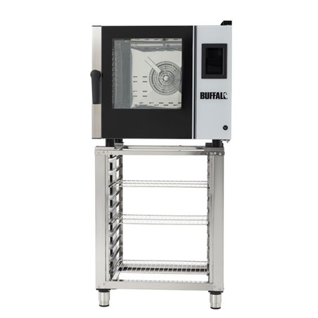 Four mixte compact &agrave; &eacute;cran tactile Buffalo 6 x GN 1/1 avec support et kit d'installation - Gastronoble - SA772