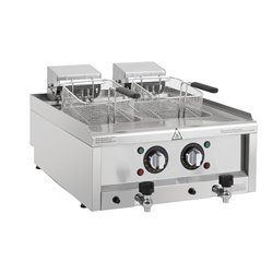 Friteuse &eacute;lectrique double Buffalo S&eacute;rie 600 2 x 8L - Gastronoble - CU477