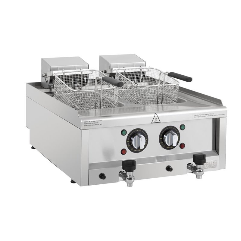 Friteuse &eacute;lectrique double Buffalo S&eacute;rie 600 2 x 8L - Gastronoble - CU477