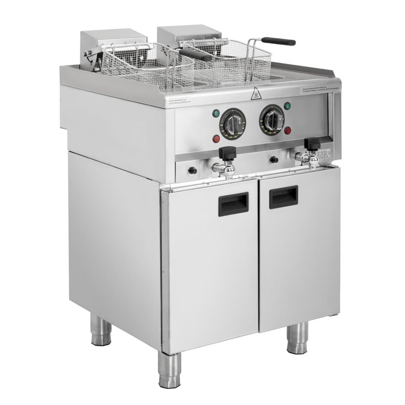 Friteuse &eacute;lectrique double cuve Buffalo S&eacute;rie 600 2x 8L - Gastronoble - SA782