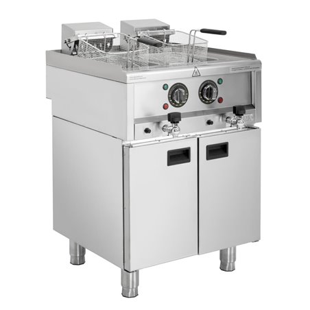 Friteuse &eacute;lectrique double cuve Buffalo S&eacute;rie 600 2x 8L - Gastronoble - SA782
