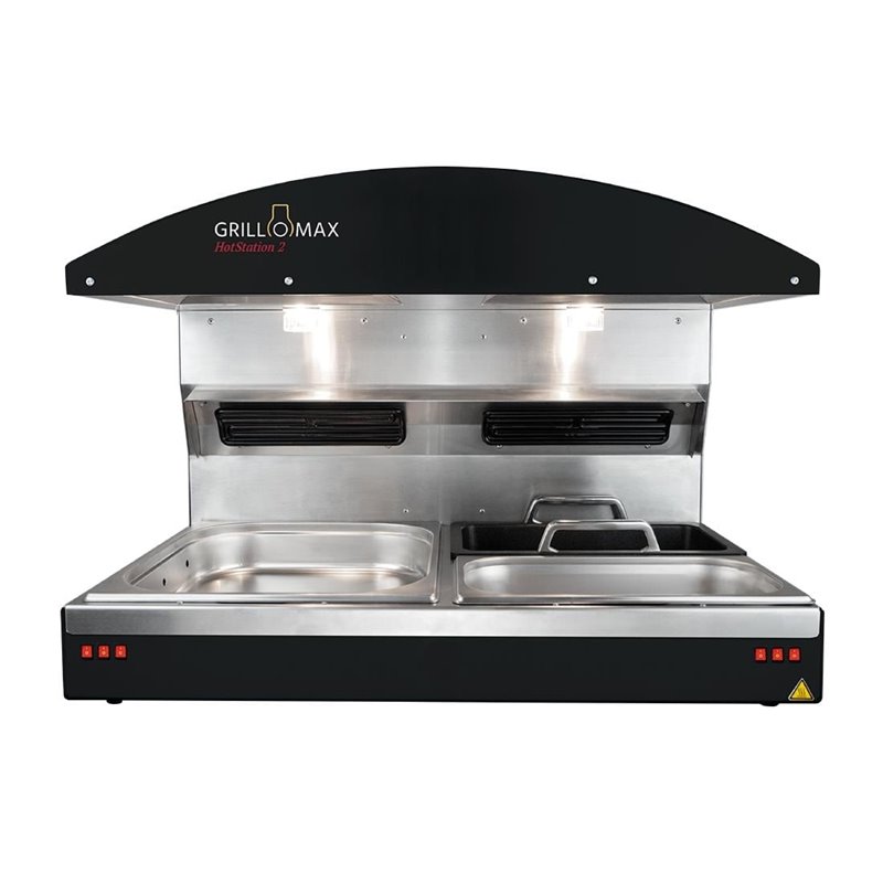 Station de maintien au chaud avec 2 bacs GN 2/3 Hotstation 2 Grillomax 3D 2000W - Gastronoble - HU432