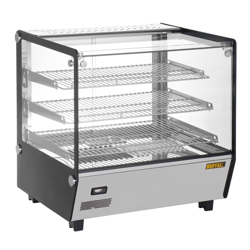 Vitrine chauffante de comptoir carr&eacute;e Buffalo 120L - Gastronoble - HW923