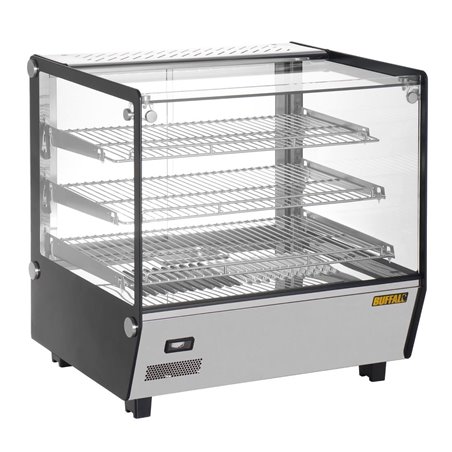 Vitrine chauffante de comptoir carr&eacute;e Buffalo 120L - Gastronoble - HW923