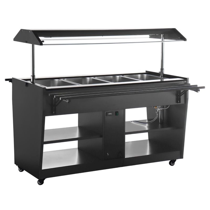 Buffet central chauffant Buffalo noir - Gastronoble - JA179